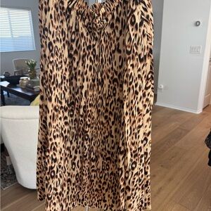 Chic Leopard Print A-Line Skirt